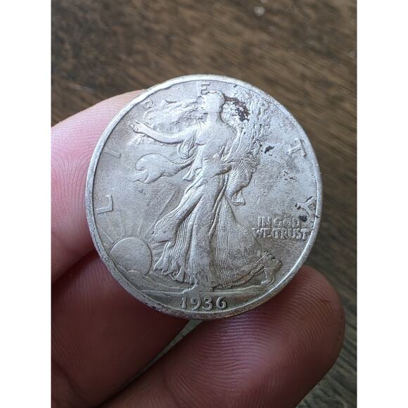1936 Walking Liberty Half Dollar 90% Silver Very Fine VF See Pics 12 - Picture 2 of 16